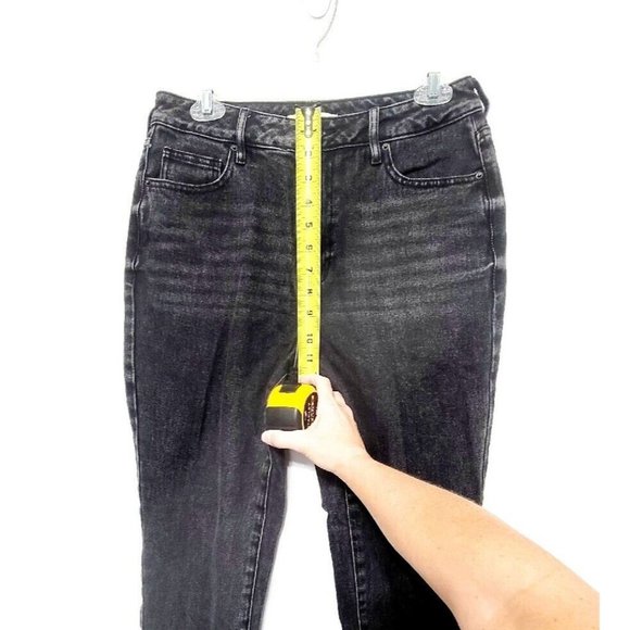 Pacsun Charcoal Black Mom Jeans Womens Size 28 Tapered Leg Stretch Whiskering - Picture 5 of 8